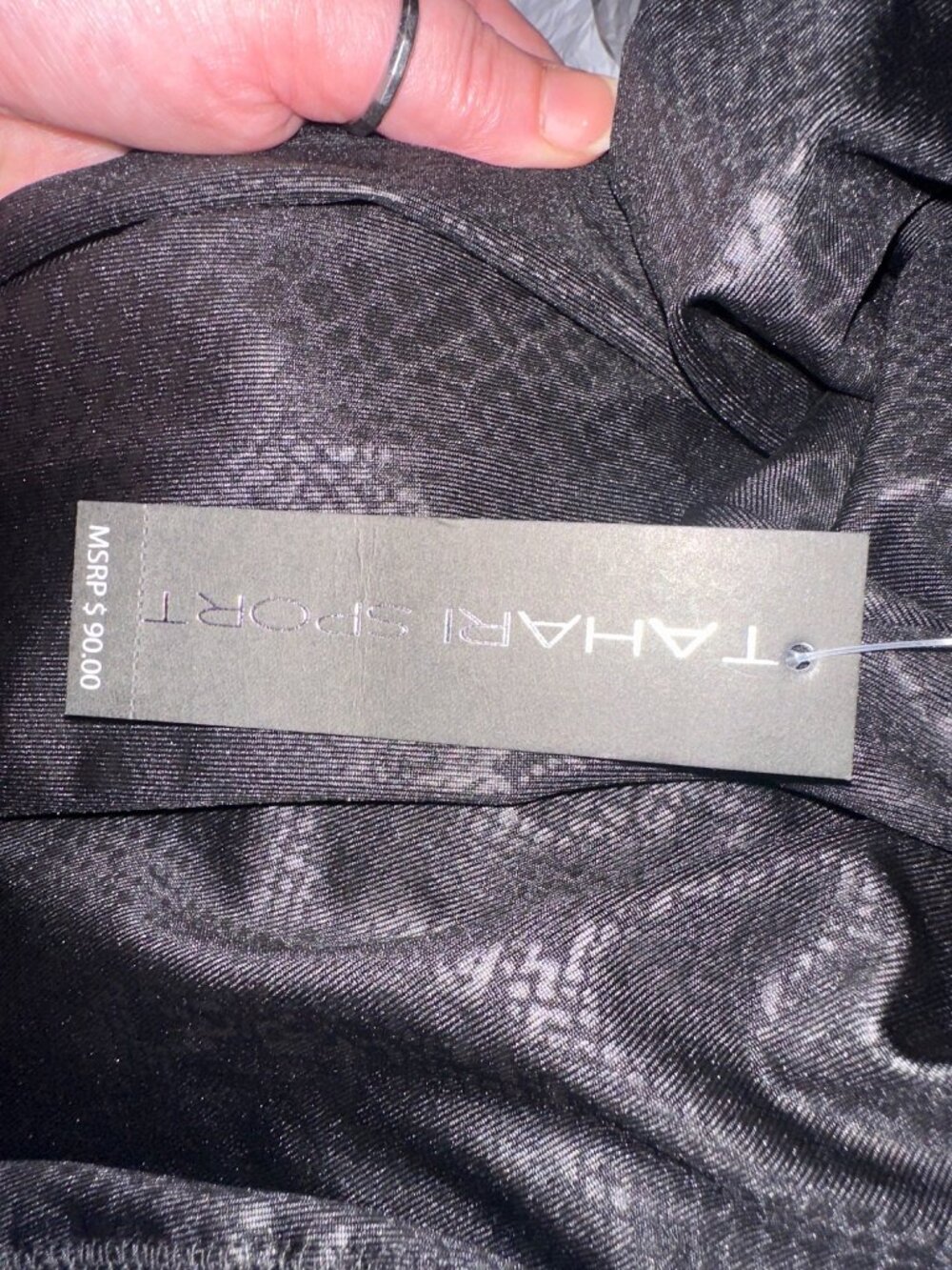 Tahari Sport Womens Black Snakeskin Activewear Leggings Size 3X - Picture 3 of 5